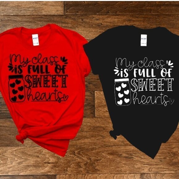 𝅺red-valentine's Day Teacher T-Shirts - Picture 1 of 1